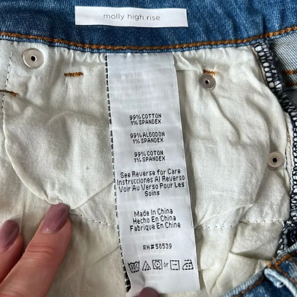 STS Blue Molly High Rise Boyfriend Short with Fray Roll Hem, Denim. Size 31. NWT